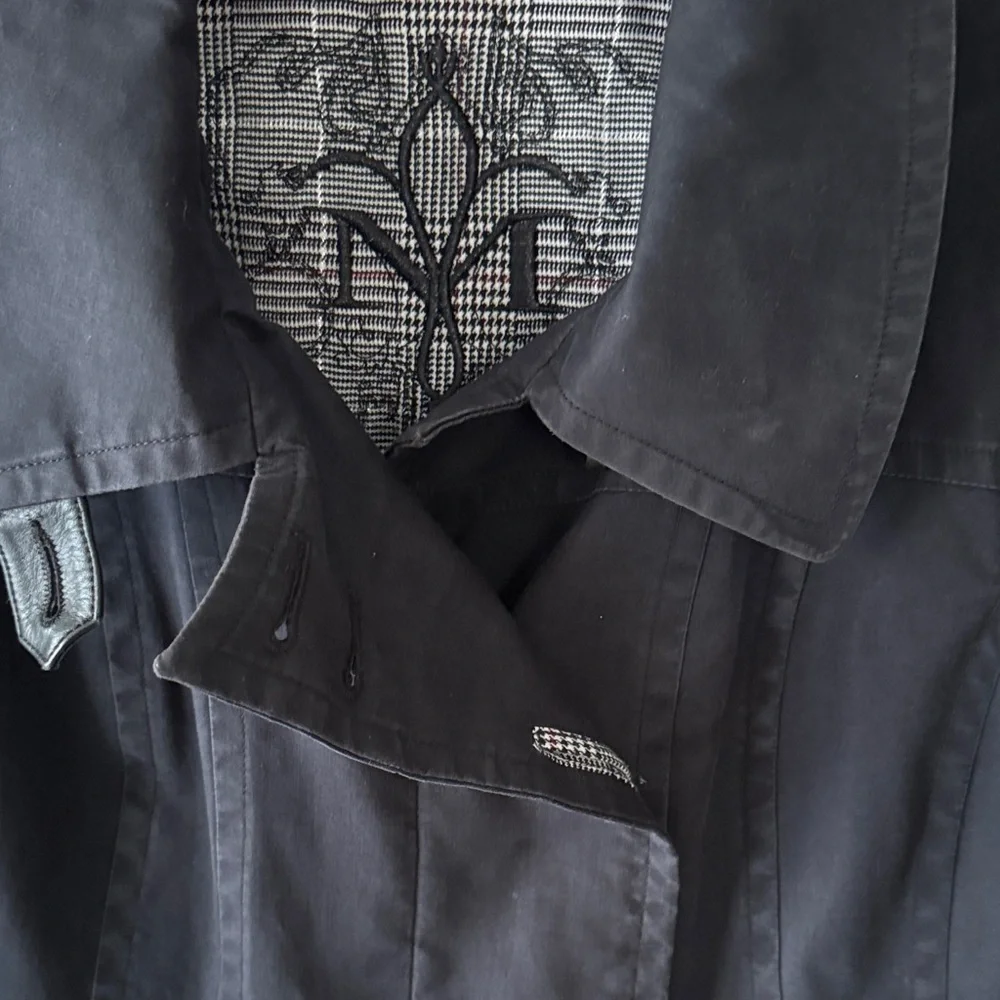 Mackage Women's Black Trim Leather Trench Coat - Picture 3 of 16